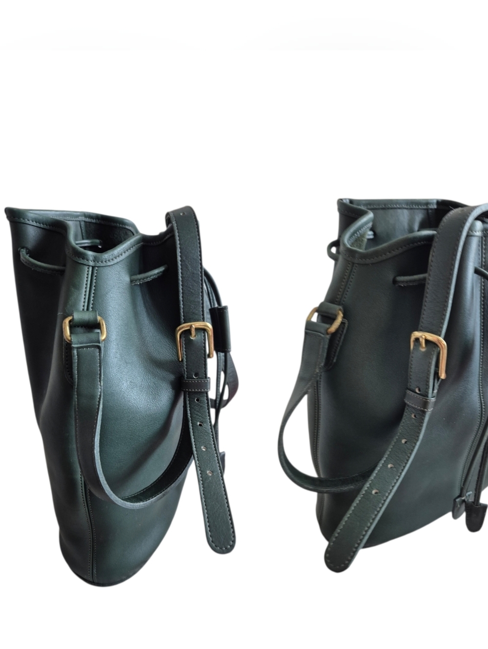 Vintage Coach Dark Green Leather USA Bucket Bag - Picture 12 of 15